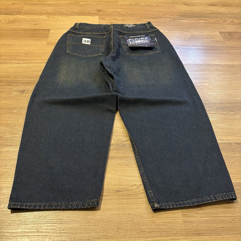 Vtg Enyce Baggy Jeans 38 (Fits 32x29) Deadstock Y2K Hip Hop‎ Skater Orange Weft